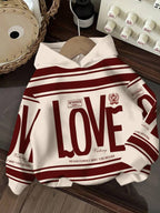 Moletom Com Capuz Estampa Love College Casual