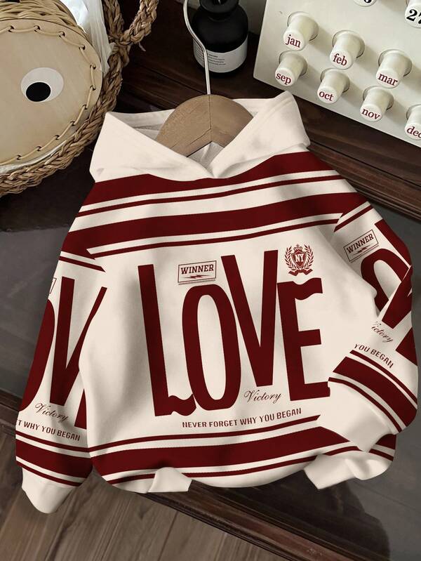 Moletom Com Capuz Estampa Love College Casual