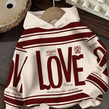 Moletom Com Capuz Estampa Love College Casual