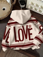 Moletom Com Capuz Estampa Love College Casual