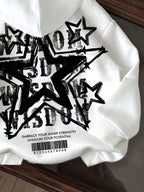 Moletom Com Capuz Estampa De Estrelas Nas Costas Casual