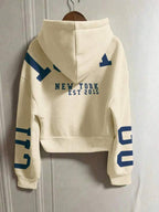 Moletom Cropped Com Capuz E Zíper Frontal Básico Casual