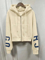 Moletom Cropped Com Capuz E Zíper Frontal Básico Casual