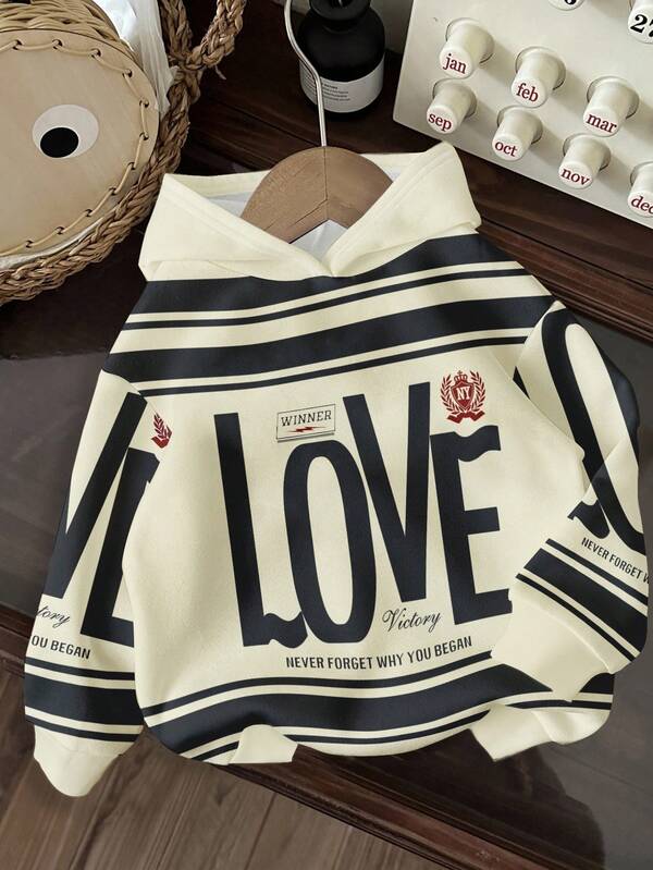Moletom Com Capuz Estampa Love College Casual