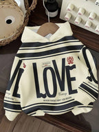 Moletom Com Capuz Estampa Love College Casual