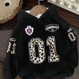 Moletom Com Capuz Estampa College Animal Print Casual