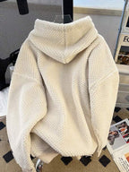 Moletom Teddy Com Capuz Peluciado Oversized Casual
