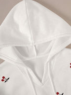 Moletom Com Capuz Estampado Com Cordão Ajustável