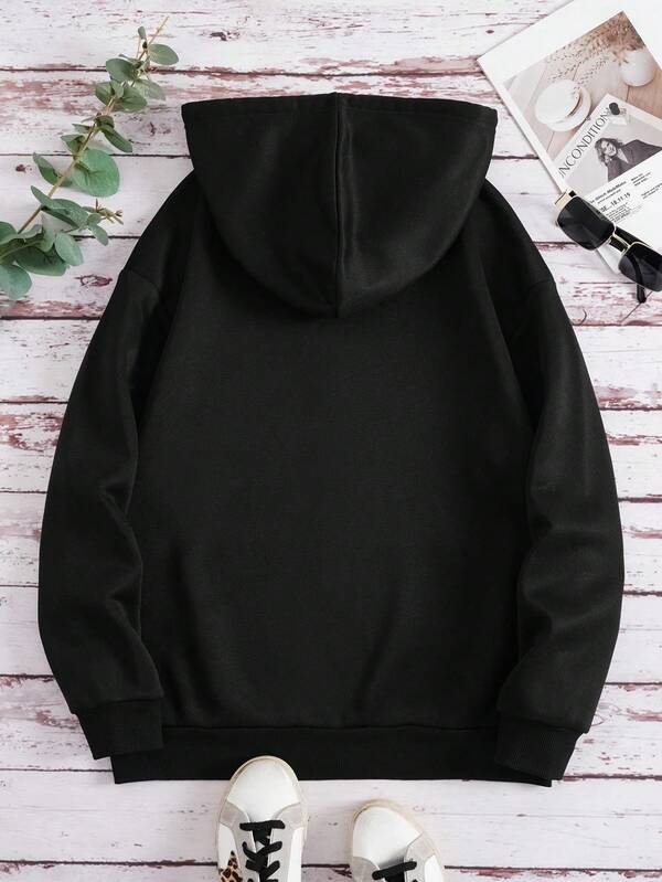 Moletom Com Capuz Zíper Frontal E Bolso Canguru