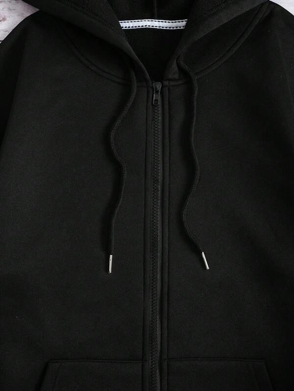 Moletom Com Capuz Zíper Frontal E Bolso Canguru