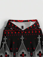Moletom Com Capuz Estampa Gótica Casual