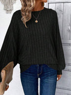 Moletom Gola Redonda Texturizado Com Punho Canelado