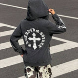 Moletom Com Capuz Com Estampa Nas Costas Streetwear