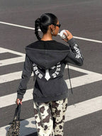Moletom Com Capuz Com Estampa Nas Costas Streetwear