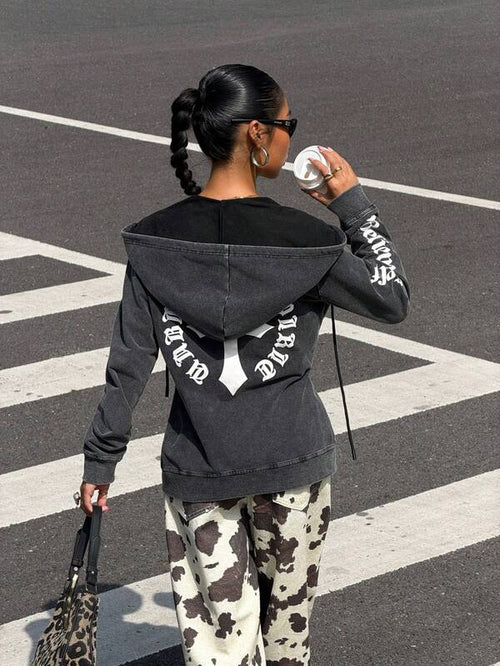 Moletom Com Capuz Com Estampa Nas Costas Streetwear