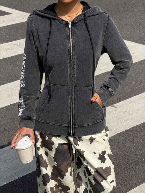 Moletom Com Capuz Com Estampa Nas Costas Streetwear