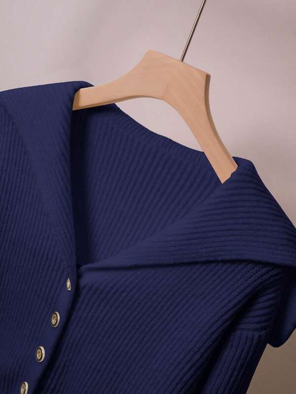 Conjunto Tricot Canelado Com Cardigan De Botões E Calça Pantalona