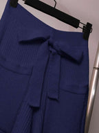 Conjunto Tricot Canelado Com Cardigan De Botões E Calça Pantalona
