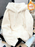 Moletom Teddy Com Capuz Peluciado Macio Oversized Casual