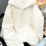 Moletom Teddy Com Capuz Peluciado Macio Oversized Casual