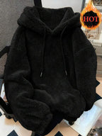 Moletom Teddy Com Capuz Peluciado Macio Oversized Casual