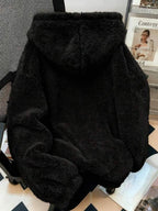 Moletom Teddy Com Capuz Peluciado Macio Oversized Casual