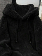 Moletom Teddy Com Capuz Peluciado Macio Oversized Casual