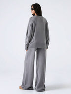 Conjunto Moletom Oversized Gola Redonda Canelado