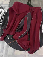 Conjunto Moletom Com Blusa De Capuz Meio Zíper E Calça Jogger Casual