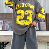 Moletom Gola Careca Estonado Estampa California College Casual
