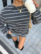 Moletom Gola Careca Listrado Casual