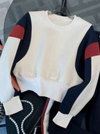 Conjunto Moletom Color Block Com Blusa E Calça Jogger Casual