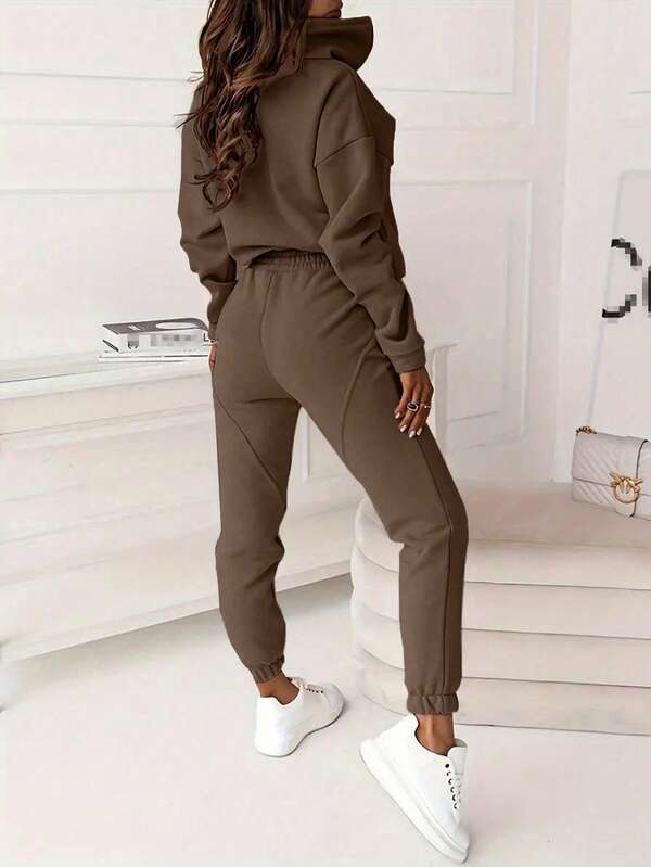 Conjunto Moletom Premium Blusa Gola Alta De Meio Zíper E Calça Jogger