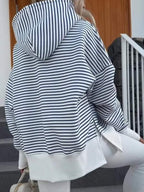 Moletom Oversized Com Capuz E Estampa Listrada