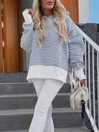 Moletom Oversized Com Capuz E Estampa Listrada