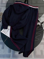 Conjunto Moletom Com Jaqueta De Capuz E Calça Reta Esportiva Casual