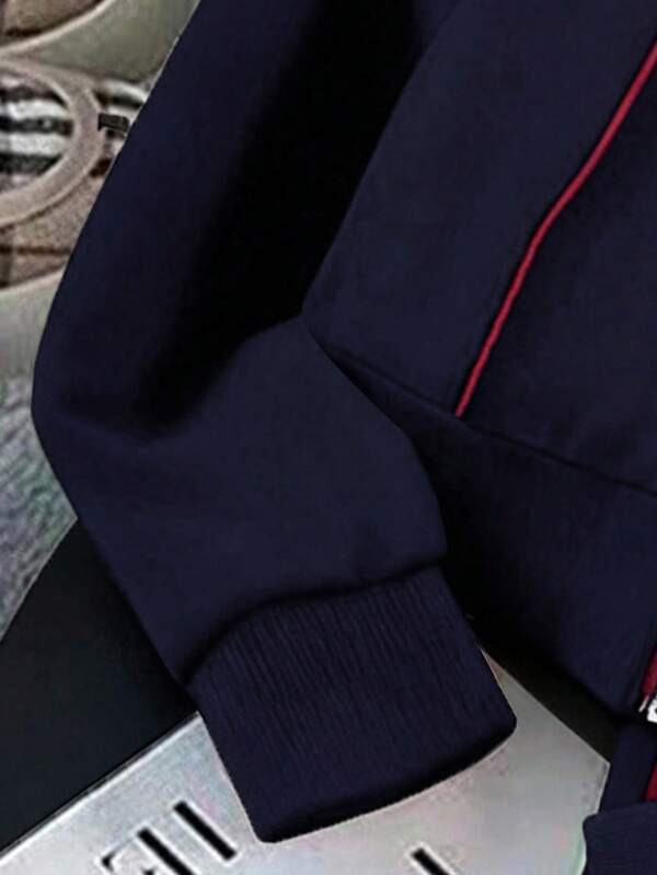 Conjunto Moletom Com Jaqueta De Capuz E Calça Reta Esportiva Casual