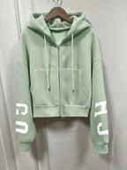Moletom Cropped Com Capuz E Zíper Frontal Básico Casual