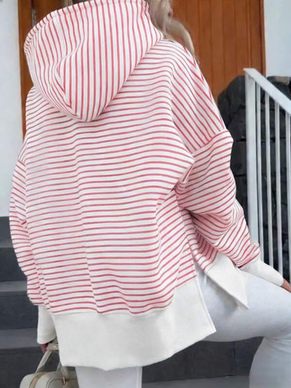 Moletom Oversized Com Capuz E Estampa Listrada
