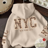 Moletom Com Capuz Estampa NYC Animal Print Nas Costas Casual