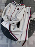 Conjunto Moletom Com Jaqueta De Capuz E Calça Reta Esportiva Casual