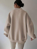Moletom Oversized Gola V Com Punho Canelado