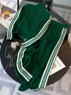 Conjunto Esportivo Com Jaqueta De Zíper E Calça Jogger Listrada