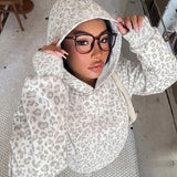 Moletom Com Capuz Animal Print Onça Minimalista Casual