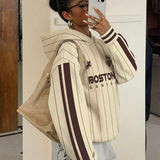 Moletom Com Capuz Estampa College Listrada Boston Casual