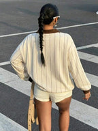Moletom Gola Polo Estampa College Boston Listrado Casual