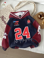 Moletom Com Capuz Estampa College Los Angeles Casual