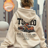 Moletom Com Capuz Estampa Automotiva Nas Costas Streetwear