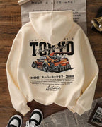 Moletom Com Capuz Estampa Automotiva Nas Costas Streetwear