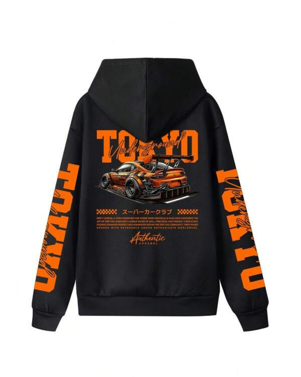 Moletom Com Capuz Estampa Automotiva Nas Costas Casual
